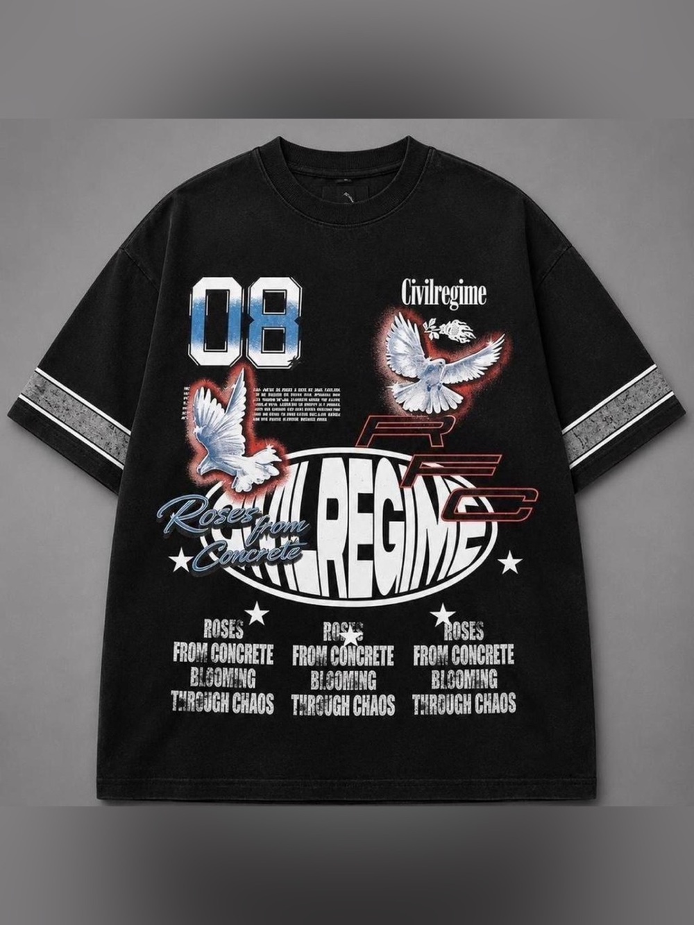 Civil Regime Black Graphic Dove Short Sleeve Tee - Size M - NWT - Picture 4 of 7